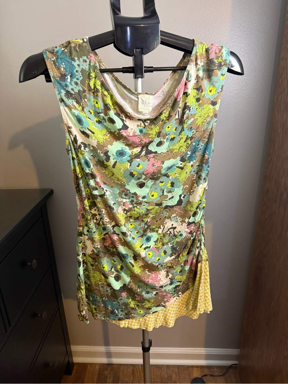 Weston Wear Floral Cowl Neck Sleeveless Tunic Top L Multicolor
